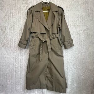 Cyclone Vintage 80s Muted Seafoam Green Trench Coat Duster Size 8 Women's Jacket